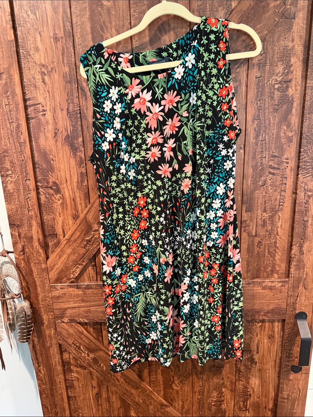 Tommy Hilfiger Black Floral Sleeveless Midi Dress